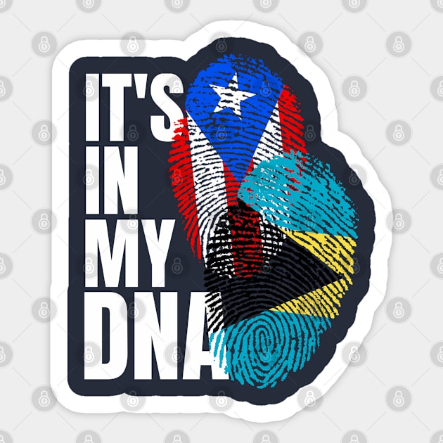 Puerto Rican And Bahamian Mix DNA Flag Heritage Gift Sticker by Just Rep It!!